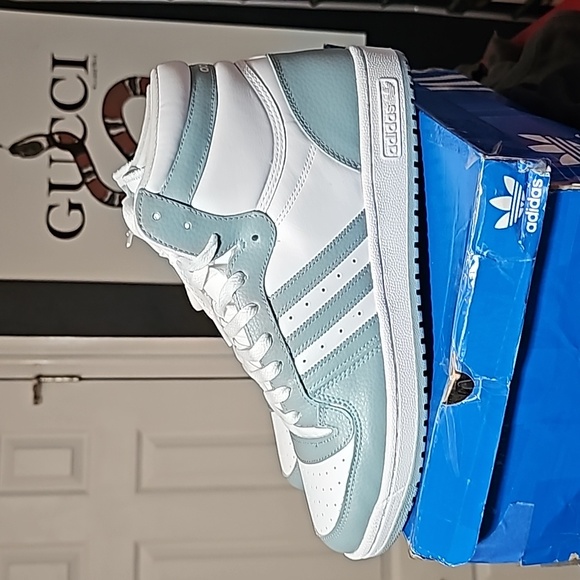 New Adidas Originals Top Ten High Top (Light Blue/White) in men's size 13 - Picture 2 of 7